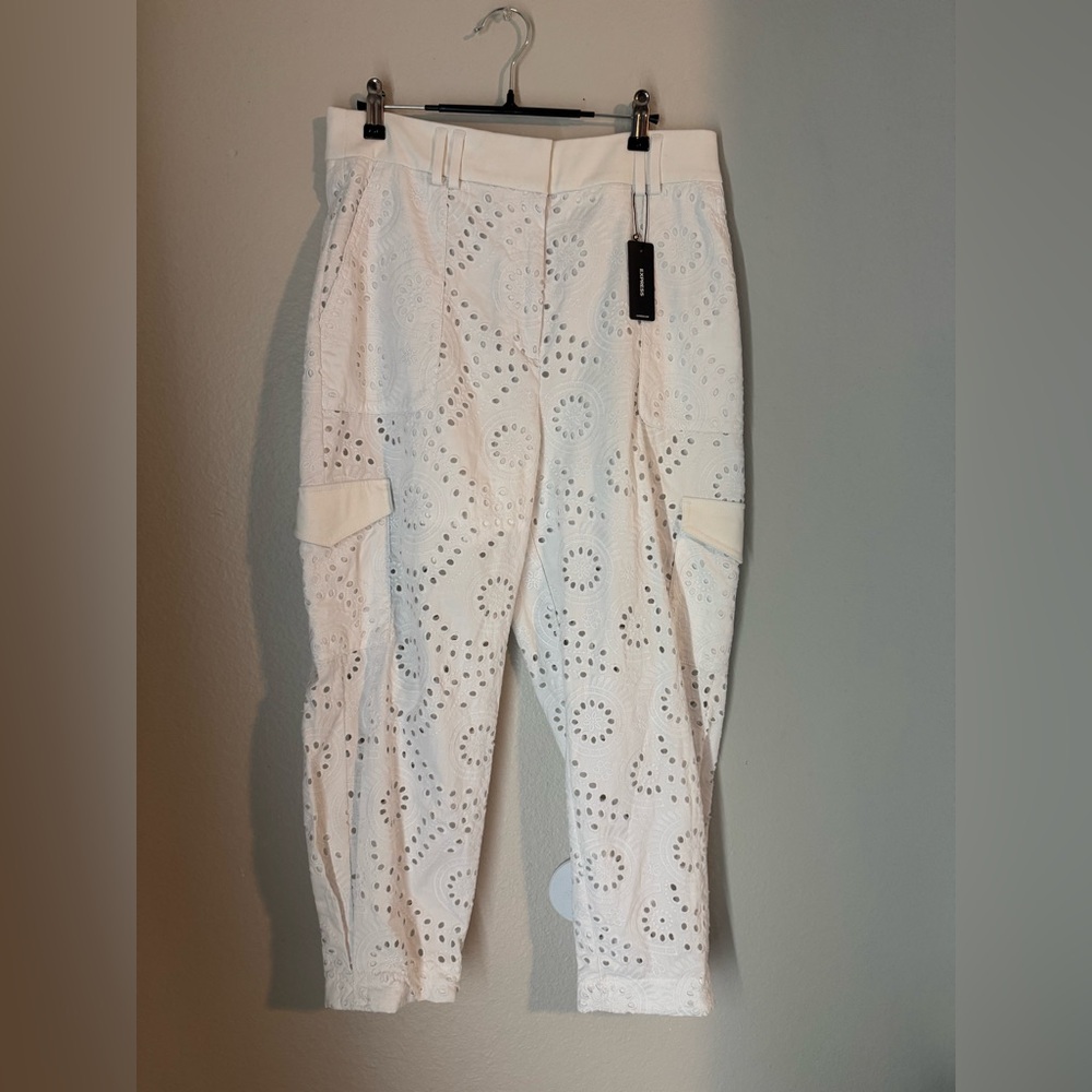 Express Stylish White Eyelet Pants